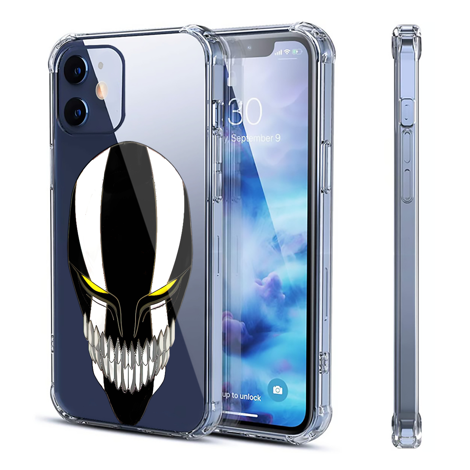 （画像用） ブリーチ 黒崎一護（くろさき いちご）BLEACH Kurosaki Ichigo 【iPhone 12シリーズ対応】透明スマホケース（クリアソフトケース）